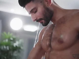 Sam's muscular physique and keen ass captivate viewers, as he alternates between pleasuring Theo and Sandrias. This fitness-themed video showcases athletic bodies intertwined in intense, passionate encounters, leaving no ass unexplored.
