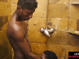 Nubian twink receives a slobbering blowjob from an amateur, leading to a raw, intense pounding. This black gay sex scene features dick sucking, barebacking, and hot gay action.