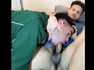 Colombian trickster Alexander Parra receives a mind-blowing blowjob from a passive amigo, who eagerly swallows his load and offers to bottle it up for future use.