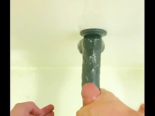 Gay dude compares self-pleasure methods, using a fat dildo and cock docking. He gets off harder with the dildo, but the novelty of docking makes it a close call.
